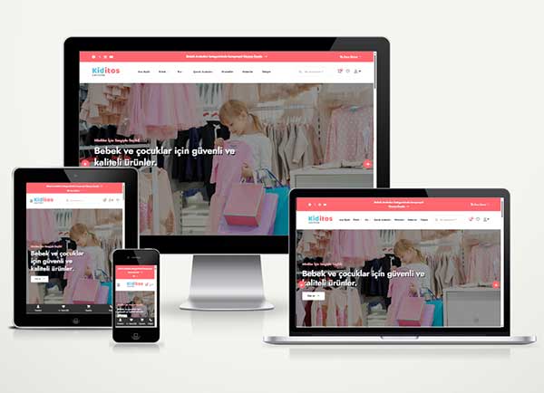 Bebek ve Çocuk Giyim E-Ticaret Paketi Kiditos