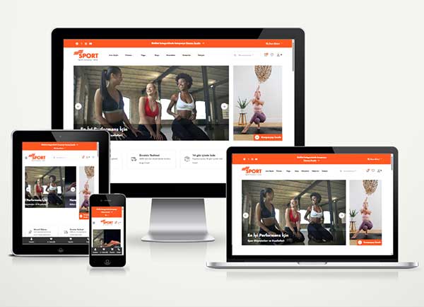 Spor Ekipmanları E-Ticaret Paketi Sport